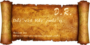 Dávid Rézmán névjegykártya